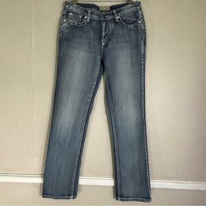 Earl Jeans Y2K faded embellished embroidered bootcut Jeans stretch Size 8